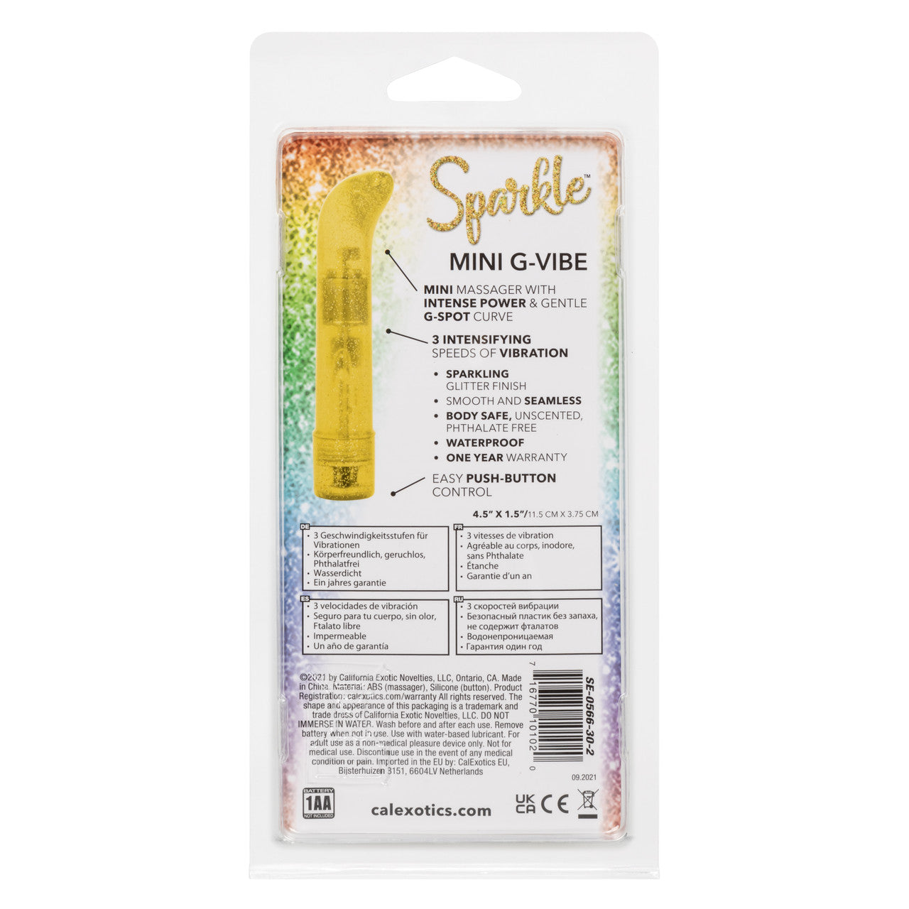 CaleXOtics SPARKLE Mini G-Vibe Yellow Sparkling Glitter Battery Powered G-spot Vibrator