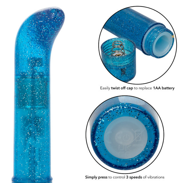 CaleXOtics SPARKLE Mini G-Vibe Blue Sparkling Glitter Battery Powered G-spot Vibrator