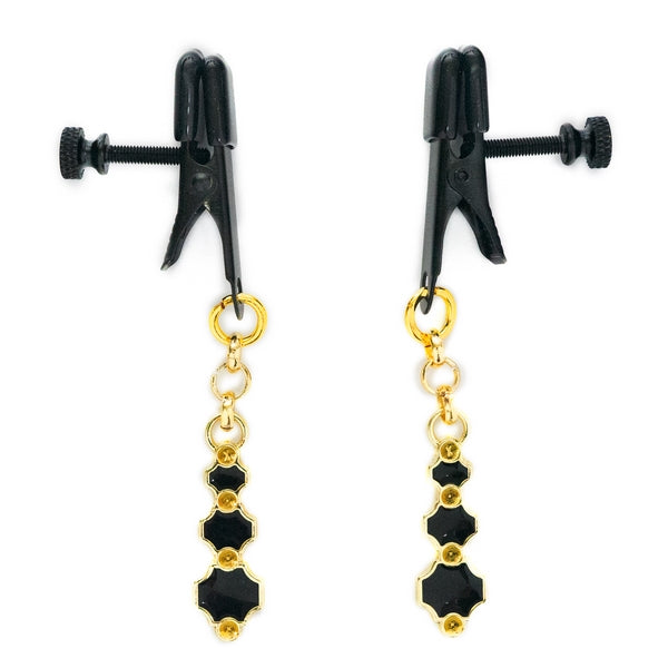 Black Broad Tip Clamp - Black Gem Pendants
