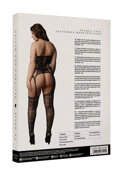 Le Desir Bliss Lingerie OPAQUE LACE SUSPENDER BODYSTOCKING