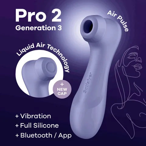 Satisfyer Pro 2 Generation 3 - Purple App Control with Liquid Air Technology