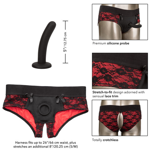 Scandal CROTCHLESS PEGGING PANTY SET includes DILDO
