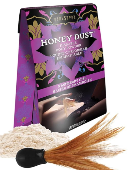 Kamasutra HONEY DUST KISSABLE BODY POWDER Coconut Raspberry includes Sensual Feather Tickler