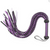 JOYGASMS Braided Handle Leather Whip Black and purple  Flogger with Wrist Strap