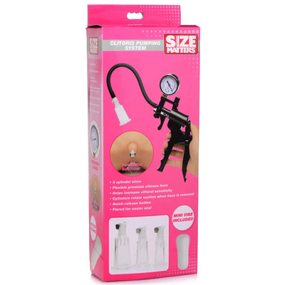 Size Matters CLITORIS PUMPING SYSTEM includes Bullet Vibrator and can be used as a Pussy or Nipple Pumps