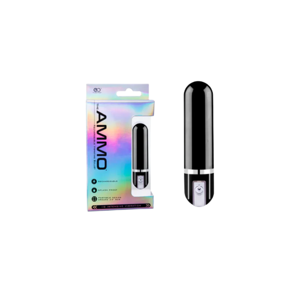 Ammo Bullet Rechargeable Vibrating Bullet Black
