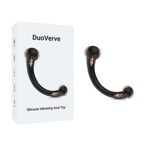 Duo Verve 7.29" Black Rechargeable Waterproof Silicone Vibrating Anal Toy
