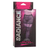 Radiance ONE PIECE GARTER SKIRT WITH THIGH HIGHS STOCKINGS Black with Sparkling Rhinestones