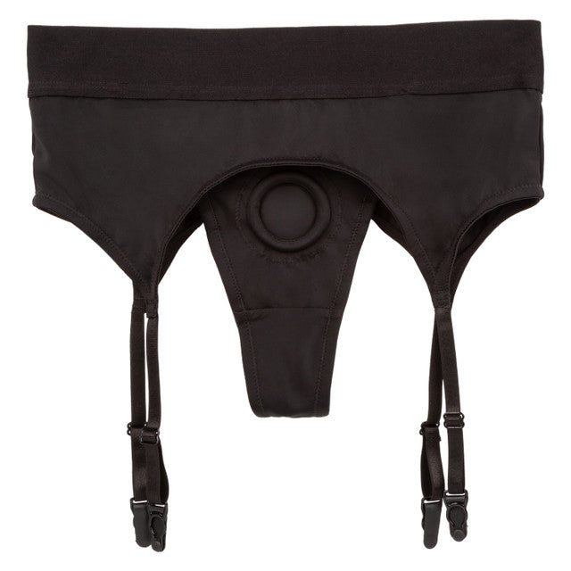 Boundless THONG WITH GARTER BELT L/XL Strap On Harness Black