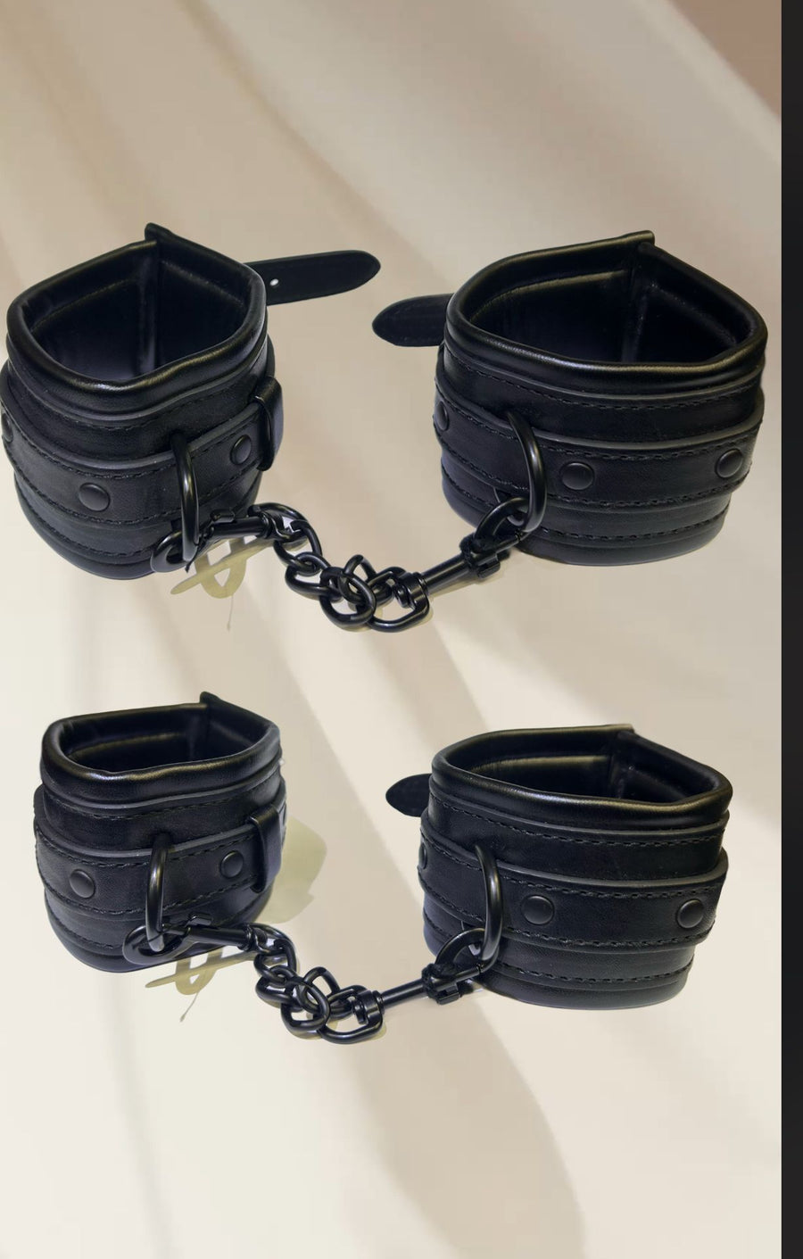 JOYGASMS PU Leather  Black Handcuffs