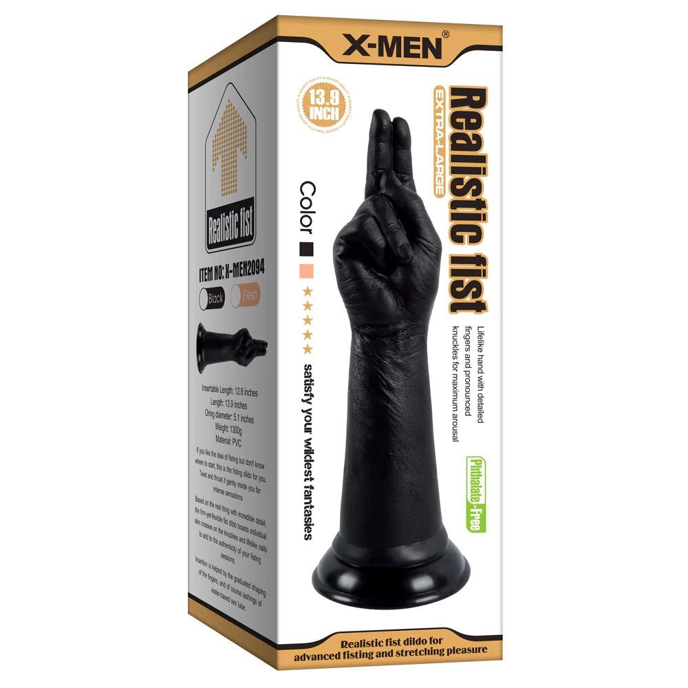 X-MEN Realistic Fist Extra Large Hand Dildo with Two Pointed Fingers B -  Adult Superstores Rockdale