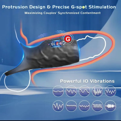 Vibrating Cock Ring – 10-Speed Rechargeable Medical-Grade Silicone