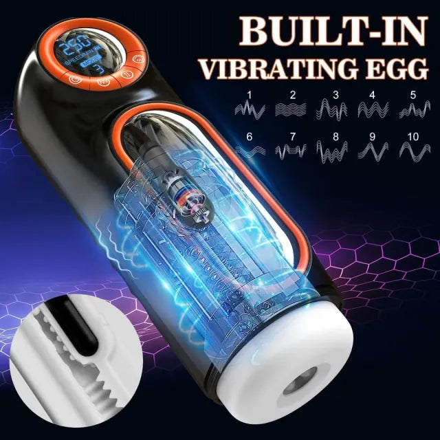 SirenDrive Pro Automatic Male Masturbator – 10-Speed Suction, Thrust & Vibration