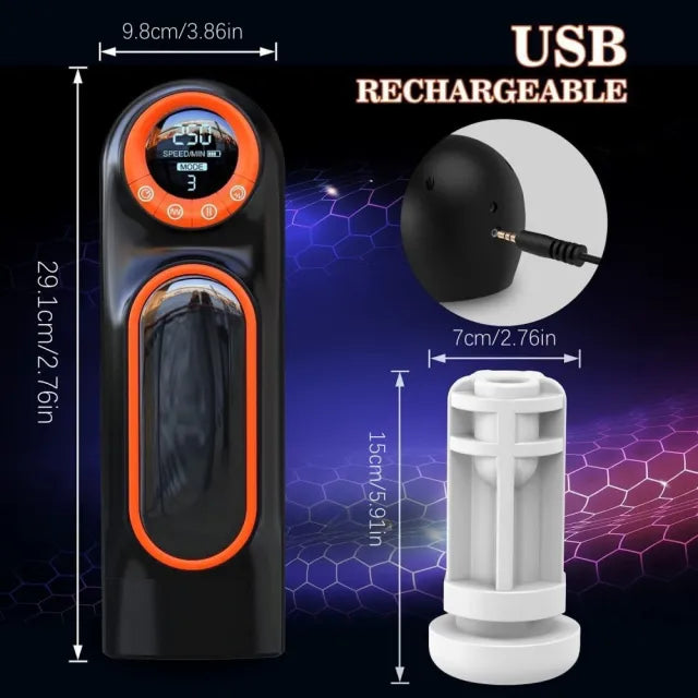 SirenDrive Pro Automatic Male Masturbator – 10-Speed Suction, Thrust & Vibration