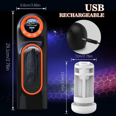 SirenDrive Pro Automatic Male Masturbator – 10-Speed Suction, Thrust & Vibration