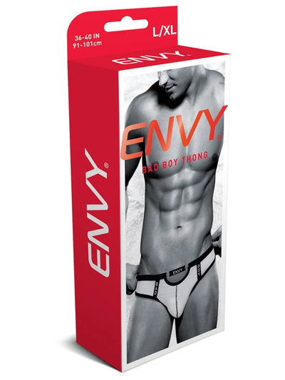 Envy Express Yourself Thong White and Black G-String - S/M