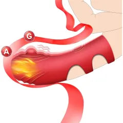10-Mode Red Finger Vibrator - Rechargeable Waterproof Silicone Grip Massager