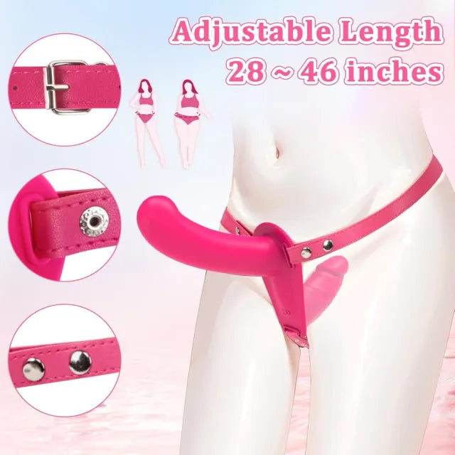 Double Ended Remote Vibrating Strap On Dildo 7.5 Inch - Dual Pleasure