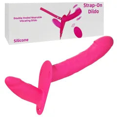 Double Ended Remote Vibrating Strap On Dildo 7.5 Inch - Dual Pleasure