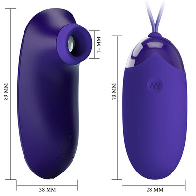 Pretty Love ORTHUS YOUTH Clitoral Sucker and Wireless Remote Control Egg Vibrator