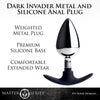 Master Series Dark Invader Metal and Silicone Anal Plug, Large, Black/Silver