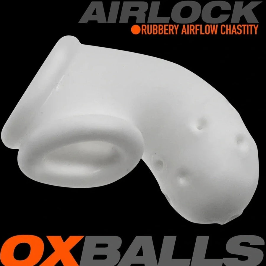 Oxballs AIRLOCK BLUBBERY LUSH AND SLICK VENTILATED DICKLOCKER Silicone Chastity Cage Clear Ice