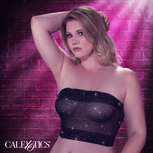 Radiance BANDEAU TOP Black Boob Tube with Sparkling Rhinestones 