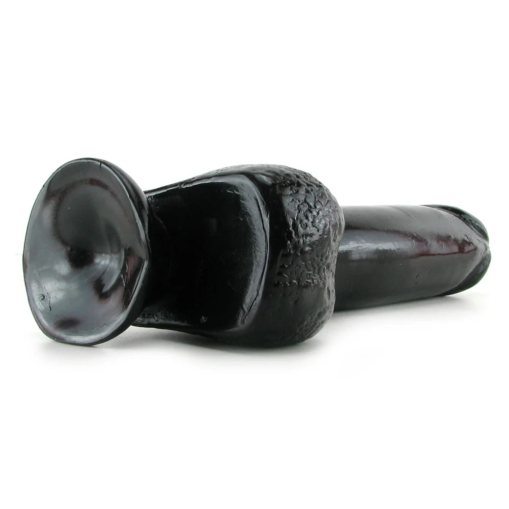 Pipedream Basix Rubber Works 10 inch Dong with Suction Cup Mount Base Black Realistic Dildo