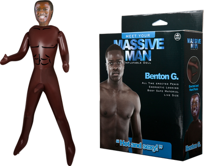 MASSIVE MAN Benton G. Life Size Inflatable Blow Up Doll with All Time Erected Penis