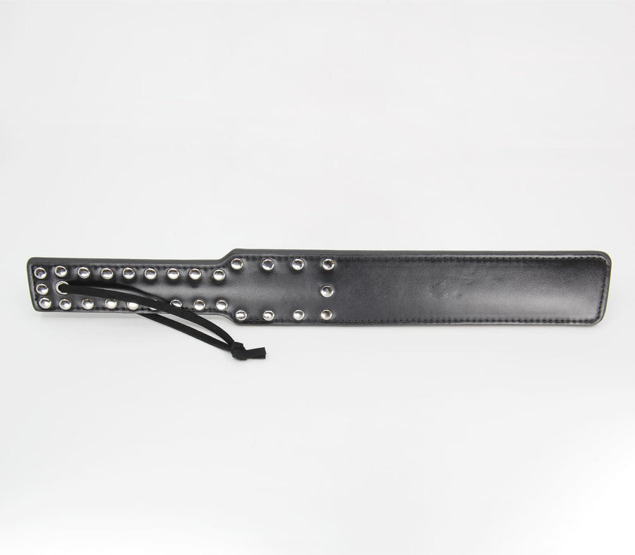 Faux Leather Paddle with Decorative Stud Handle & Wrist Strap