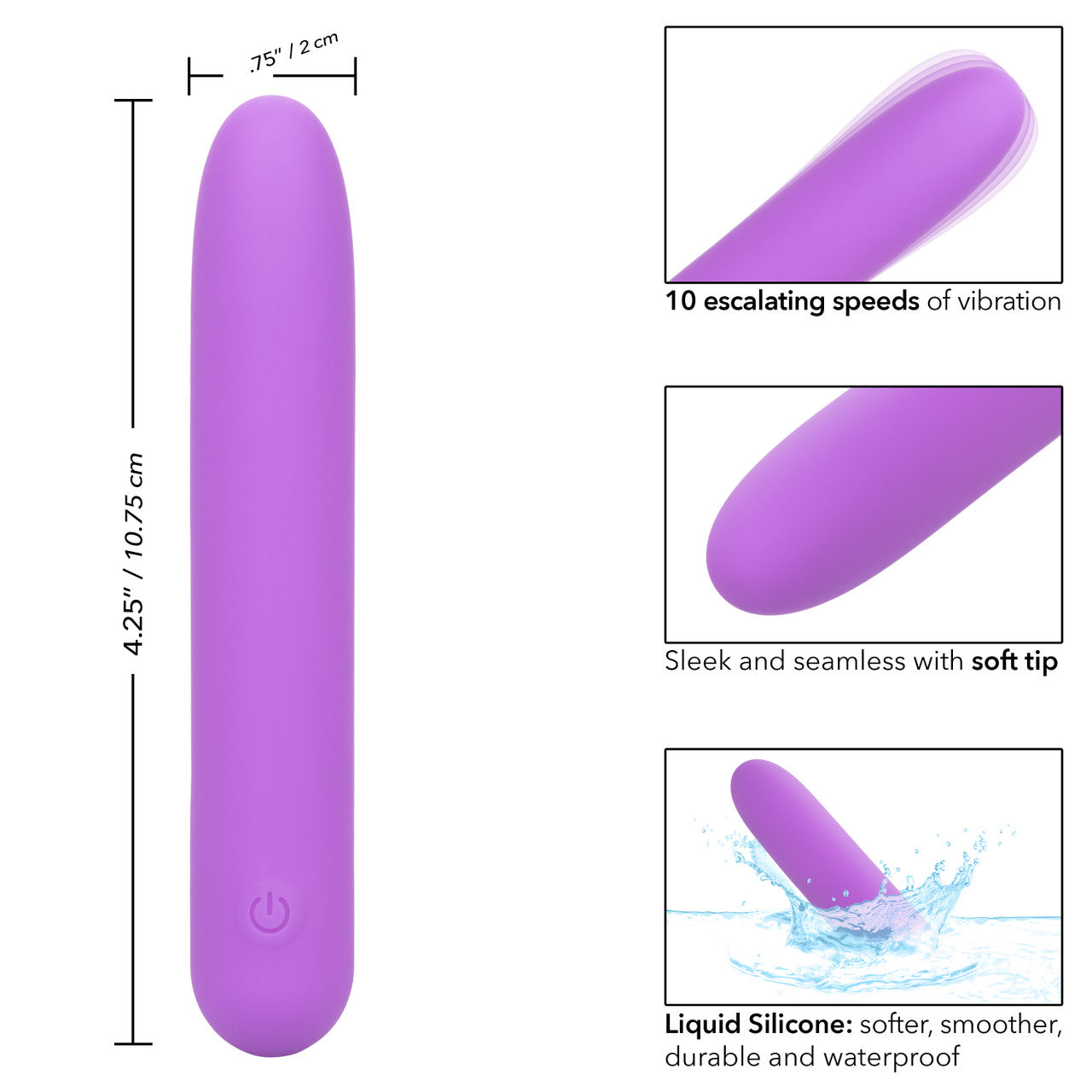 Bliss Liquid Silicone MINI VIBE Purple Vibrator