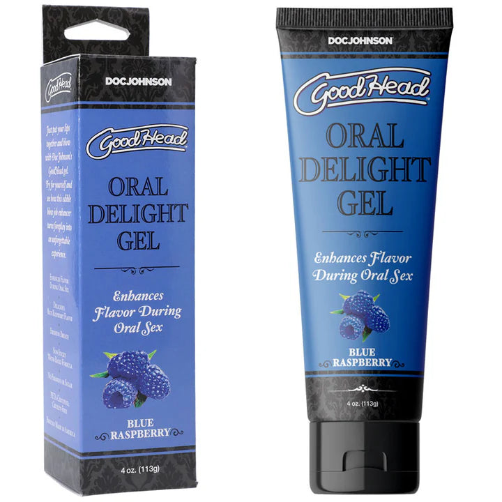 Doc Johnson GoodHead Oral Delight Gel Blue Raspberry 4 oz.