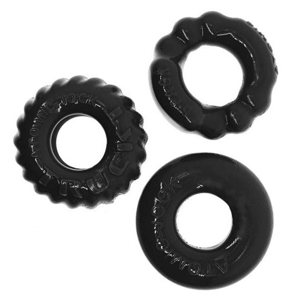 Oxballs BONEMAKER 3 STYLE BONER COCK RINGS Black