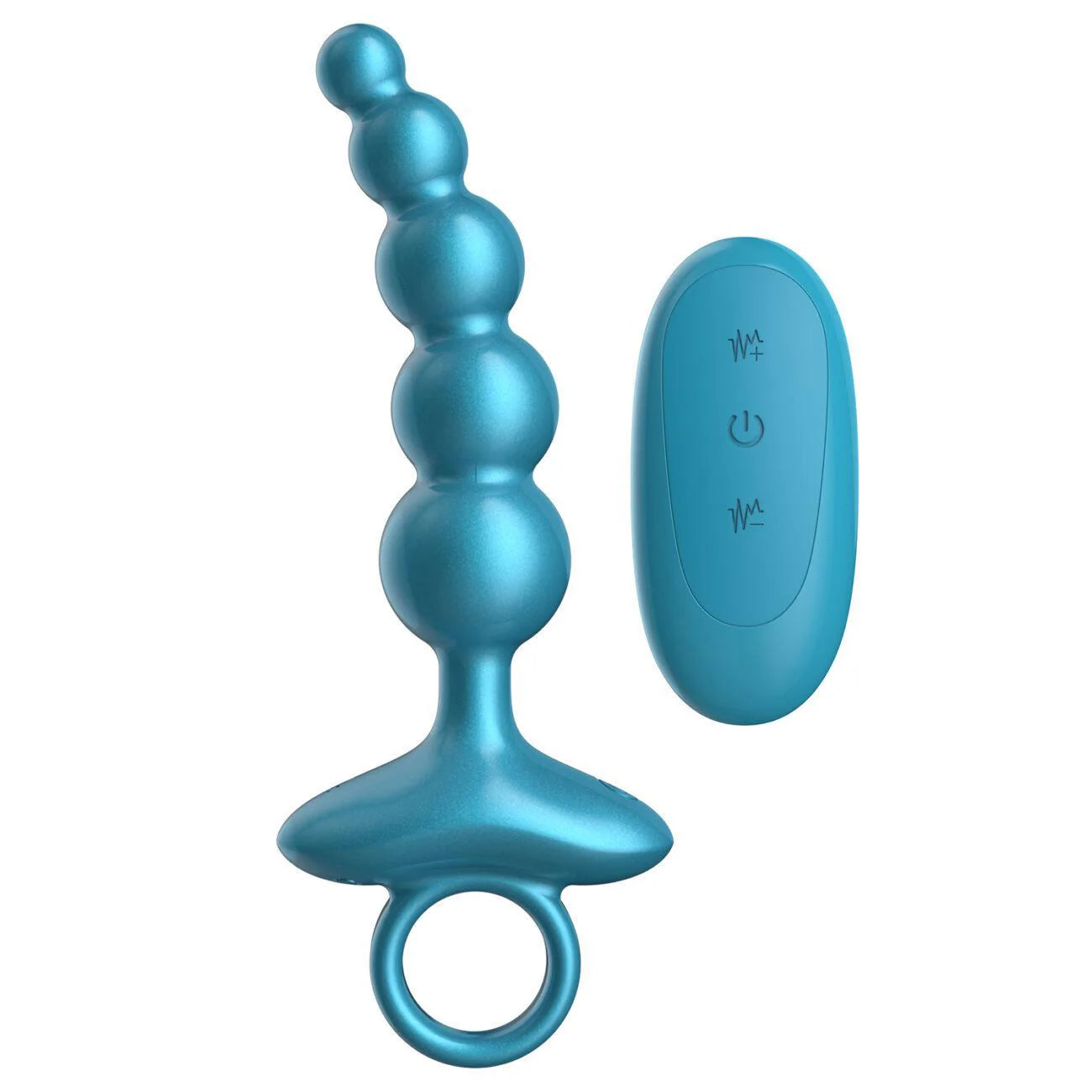 Luv Inc Curved Ring Anal Beads - 10 Vibration Modes with Wireless Remote