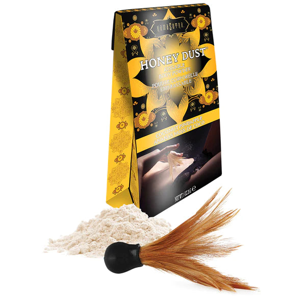 Kamasutra HONEY DUST KISSABLE BODY POWDER Coconut Pineapple includes Sensual Feather Tickler