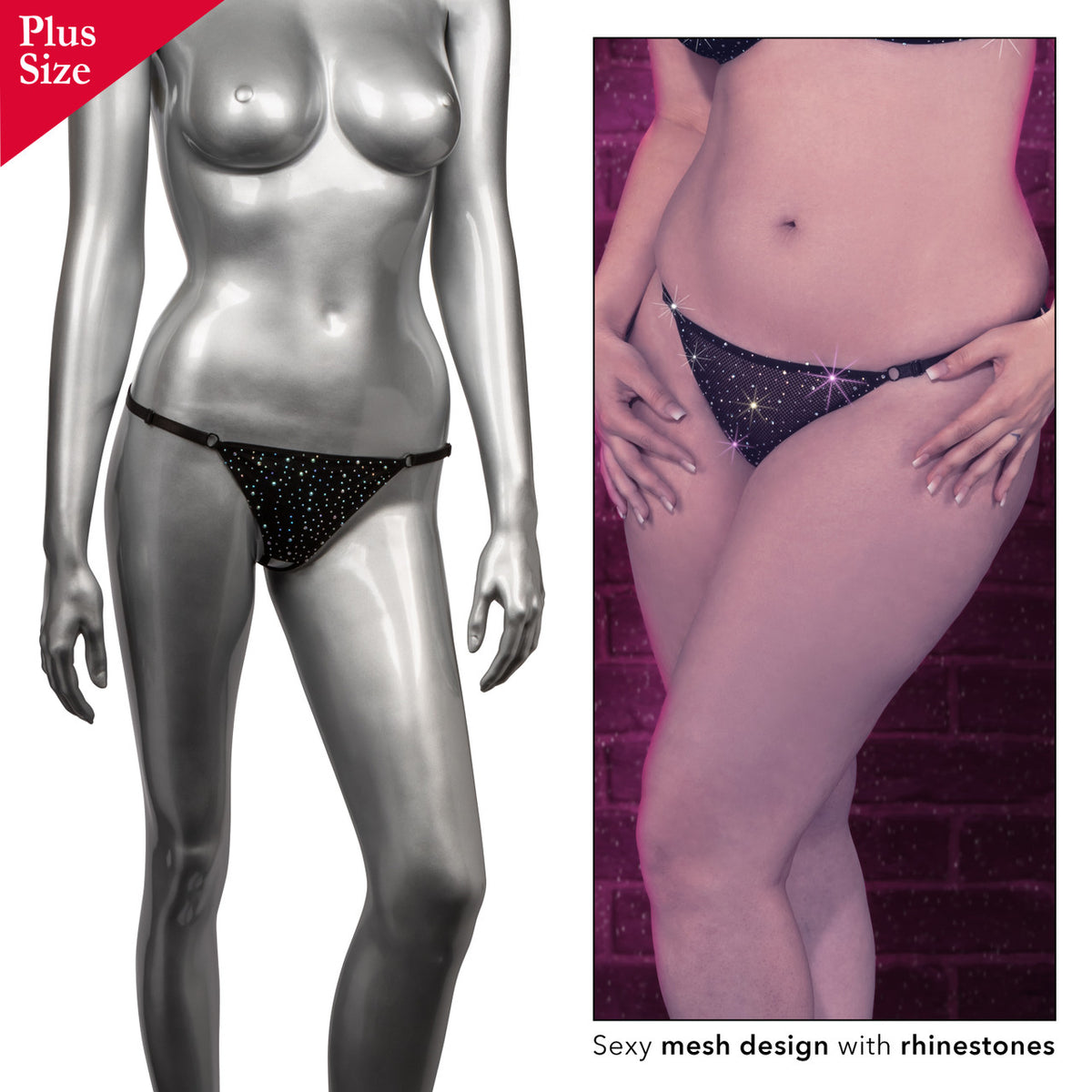 Radiance CROTCHLESS THONG with Sparkling Rhinestones