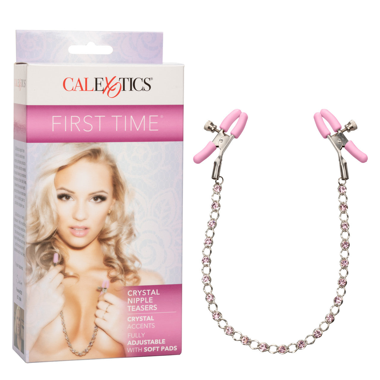 CaleXOtics FIRST TIME CRYSTAL NIPPLE TEASERS with CRYSTAL ACCENTS Fully Adjustable Nipple Clamps