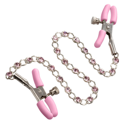 CaleXOtics FIRST TIME CRYSTAL NIPPLE TEASERS with CRYSTAL ACCENTS Fully Adjustable Nipple Clamps