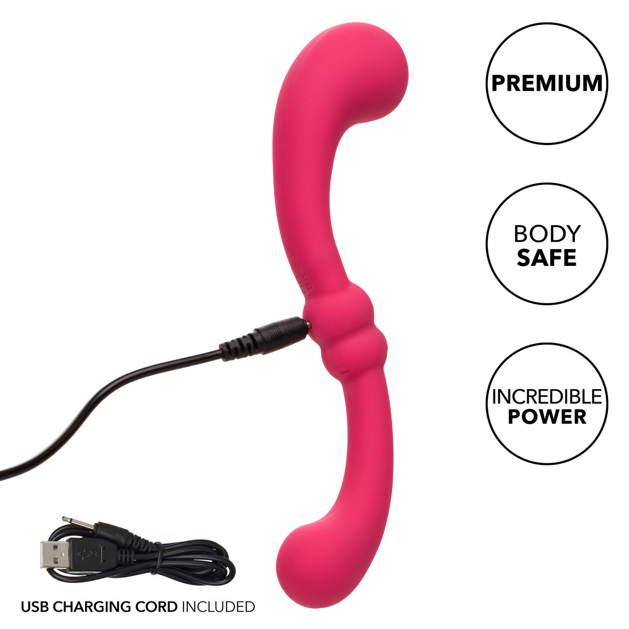 Pretty Little Wands CURVY Pink Flexible Double Ended Vibrating Body Wand Dildo