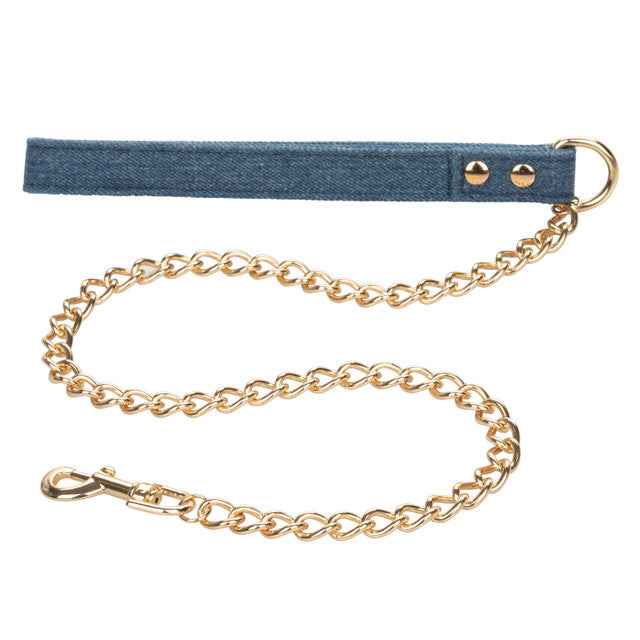CaleXOtics RIDE'EM COLLAR WITH LEASH Premium Denim Collection