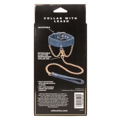 CaleXOtics RIDE'EM COLLAR WITH LEASH Premium Denim Collection