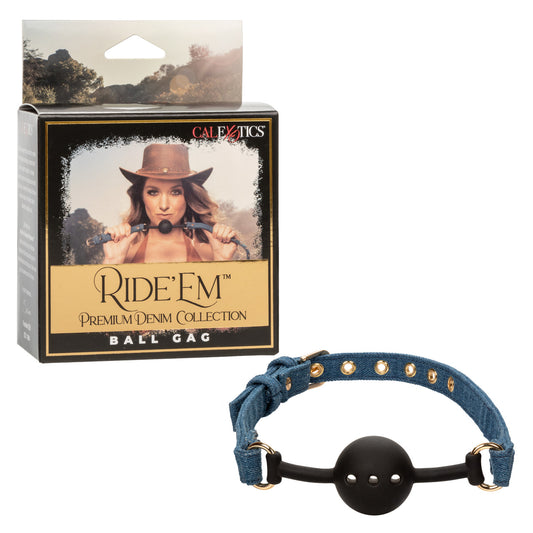 CaleXOtics RIDE'EM BREATHABLE BALL GAG Premium Denim Collection