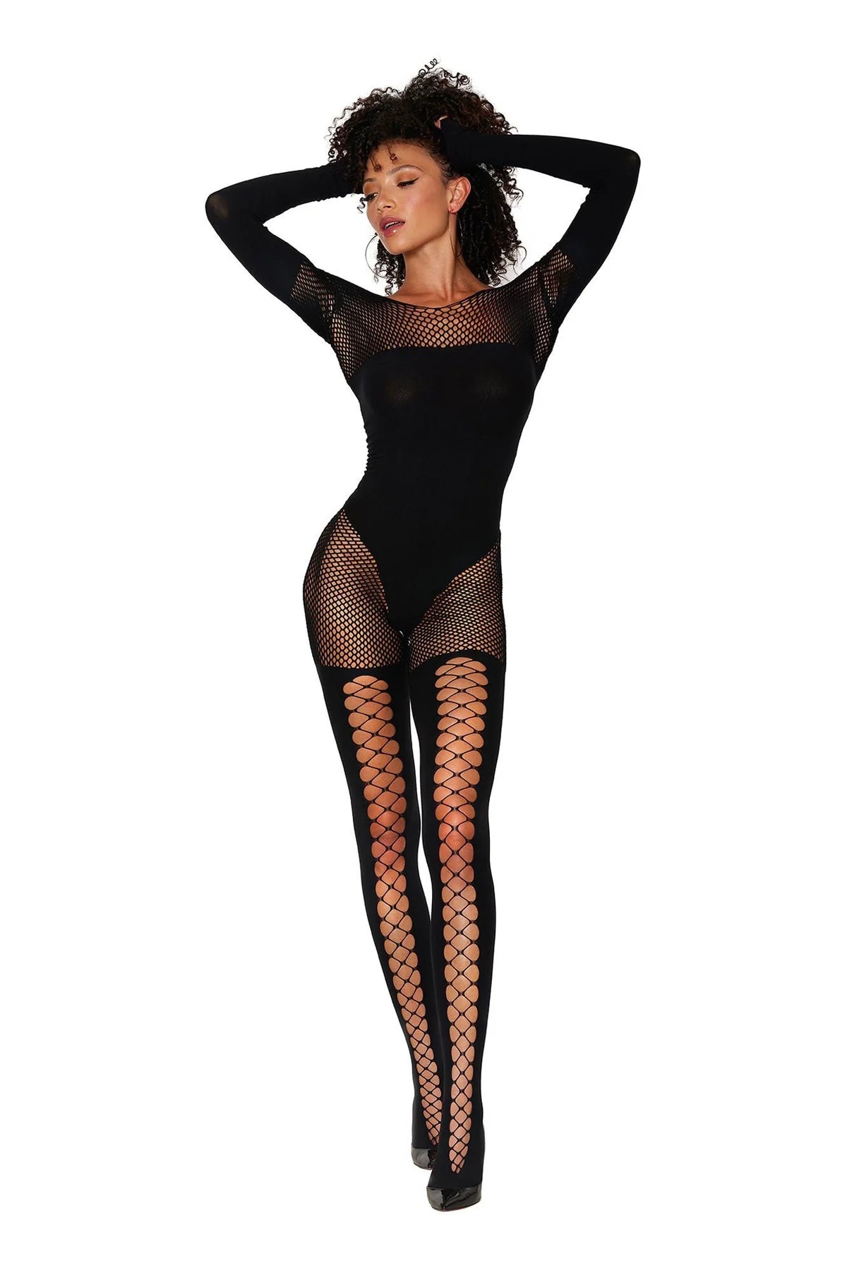 Dreamgirl Diamond Bodystockings Black One Size
