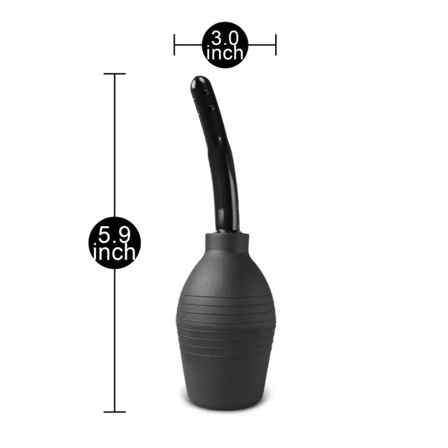Black Anal Douche 310ml - Compact Cleansing Bulb for Intimate Hygiene