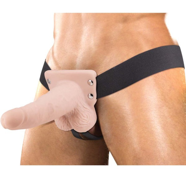 Erection Assistant 6 inch USB RECHARGEABLE HOLLOW STRAP-ON 6 inch VIBRATING