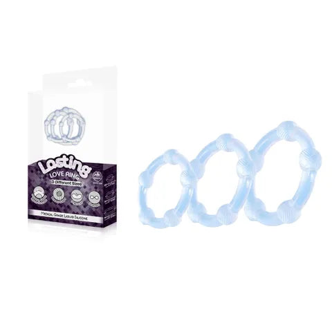 Lasting Love Cock Ring 3 Piece Set - Clear
