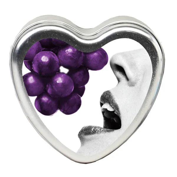 Grape Edible Massage Candle - Heart Shaped