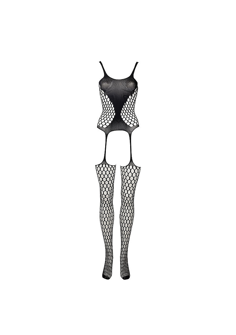 Le Desir Bliss Lingerie FENCE SUSPENDER BODYSTOCKING Black