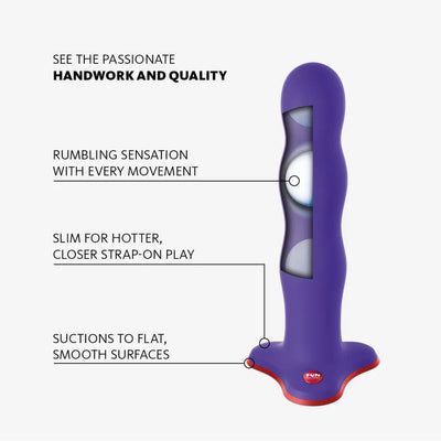 Fun Factory BOUNCER DILDO with 3 rotating ORGASM BALLS inside the shaft and Suction Cup includes FREE TOYBAG