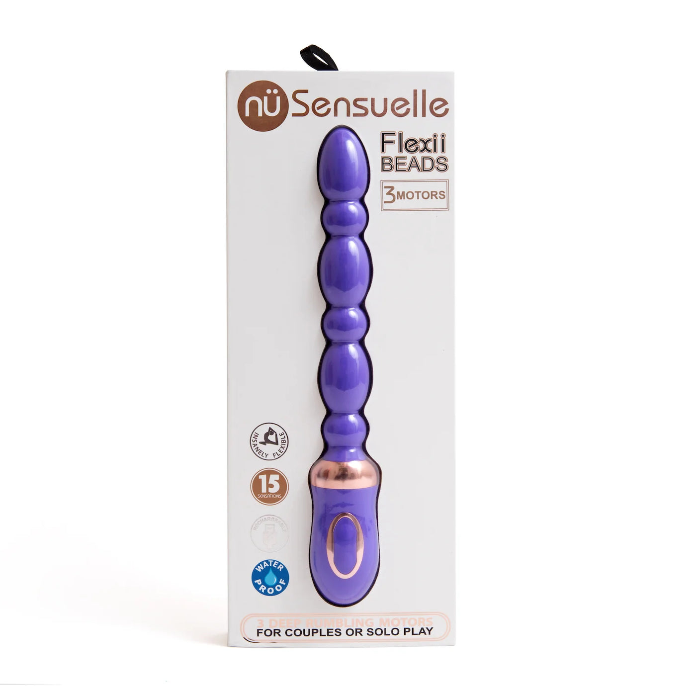Nu Sensuelle FLEXII BEADS Flexible and Powerful Vibrating Beads for G Spot and Prostate Play Purple